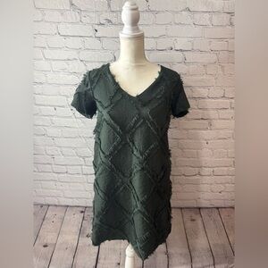 Otto’s’ Ame Green Textured V-Neck shift dress size 4